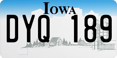 IA license plate DYQ189