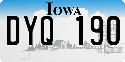 IA license plate DYQ190