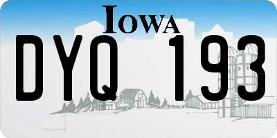 IA license plate DYQ193