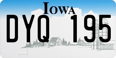 IA license plate DYQ195