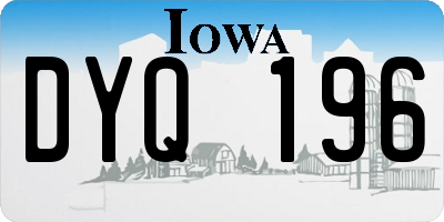 IA license plate DYQ196