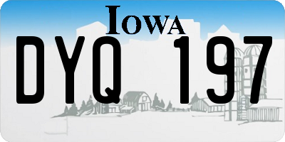 IA license plate DYQ197
