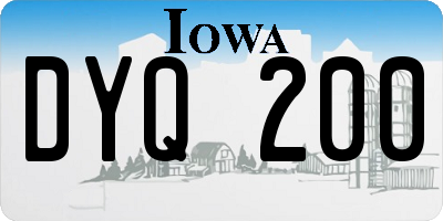 IA license plate DYQ200