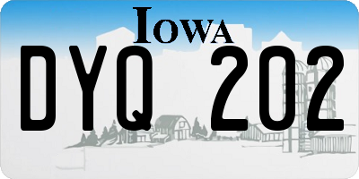 IA license plate DYQ202