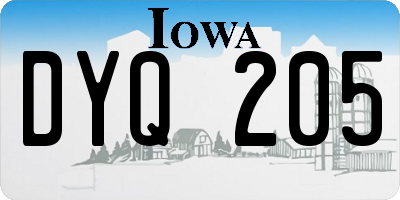 IA license plate DYQ205