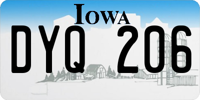 IA license plate DYQ206