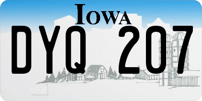 IA license plate DYQ207