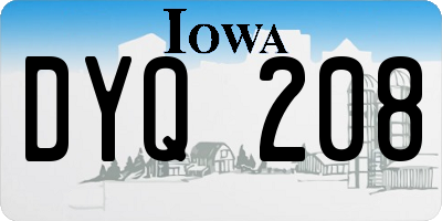 IA license plate DYQ208