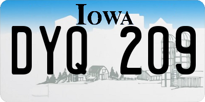 IA license plate DYQ209