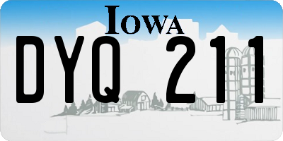 IA license plate DYQ211