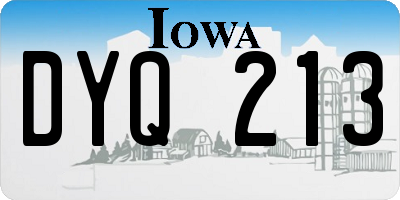 IA license plate DYQ213