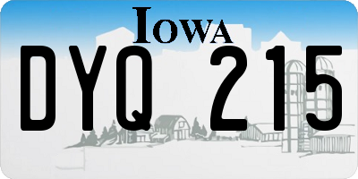 IA license plate DYQ215
