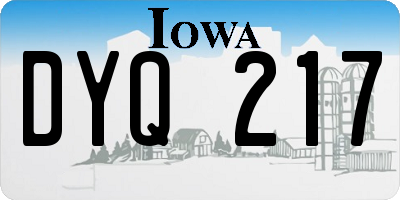 IA license plate DYQ217