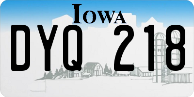 IA license plate DYQ218