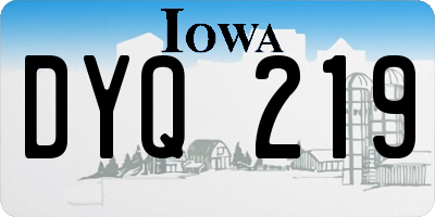 IA license plate DYQ219