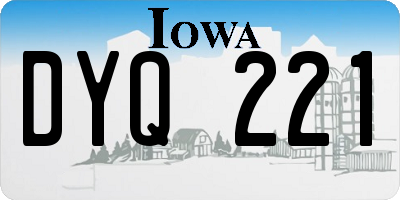 IA license plate DYQ221