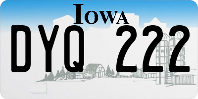 IA license plate DYQ222