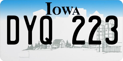 IA license plate DYQ223