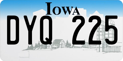 IA license plate DYQ225