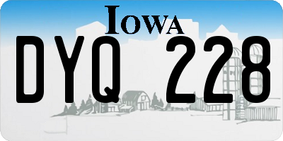 IA license plate DYQ228