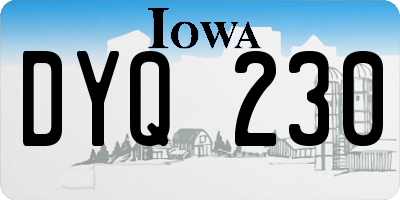 IA license plate DYQ230