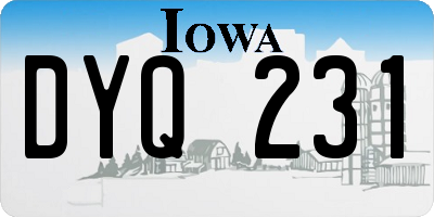 IA license plate DYQ231