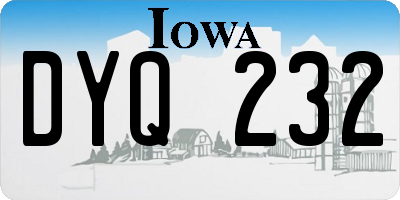 IA license plate DYQ232