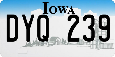 IA license plate DYQ239