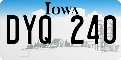 IA license plate DYQ240