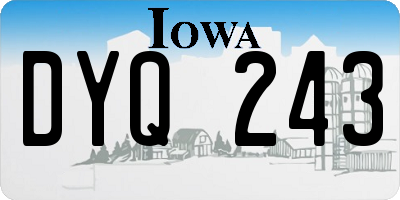 IA license plate DYQ243