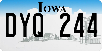 IA license plate DYQ244