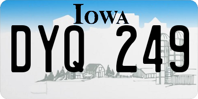 IA license plate DYQ249