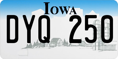 IA license plate DYQ250