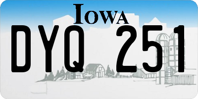 IA license plate DYQ251