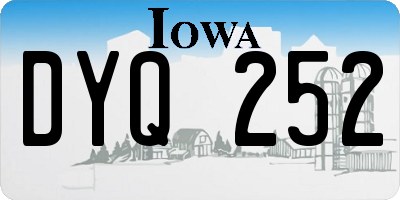 IA license plate DYQ252