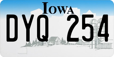 IA license plate DYQ254