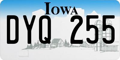 IA license plate DYQ255