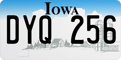 IA license plate DYQ256