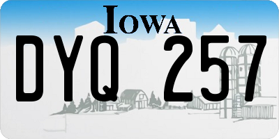 IA license plate DYQ257