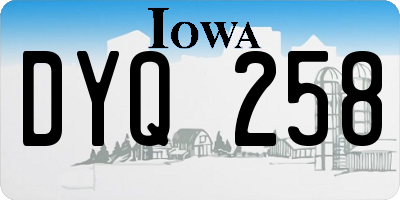 IA license plate DYQ258