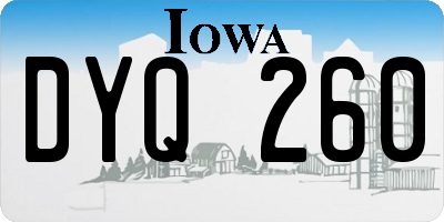 IA license plate DYQ260