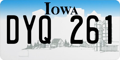 IA license plate DYQ261