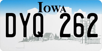 IA license plate DYQ262