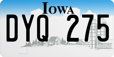 IA license plate DYQ275