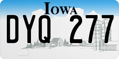 IA license plate DYQ277