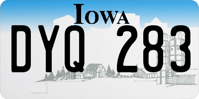 IA license plate DYQ283