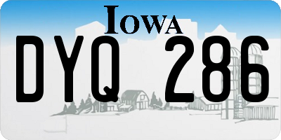 IA license plate DYQ286