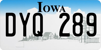 IA license plate DYQ289