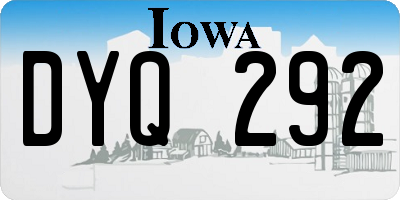 IA license plate DYQ292