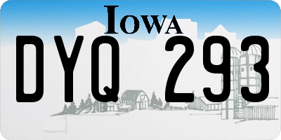 IA license plate DYQ293